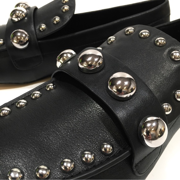 KARL LAGERFELD AVAH STUDDED LOAFERS MOCCASINS -BLACK LEATHER -US 9 -NIB - Picture 6 of 9